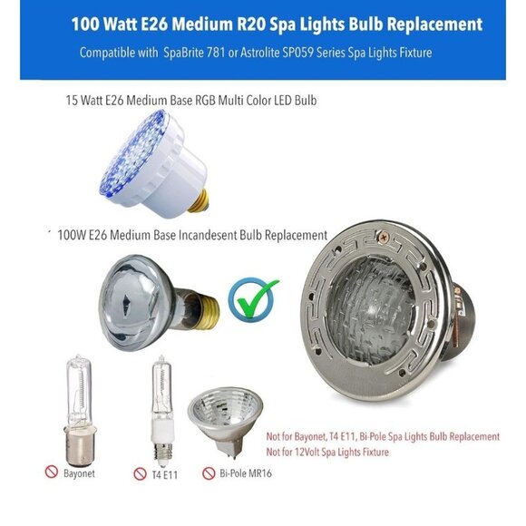3" LED Spa Bulb & Pool Bulb, Hot Tub Bulb For Pool & Spa Lights - Picture 3 of 5